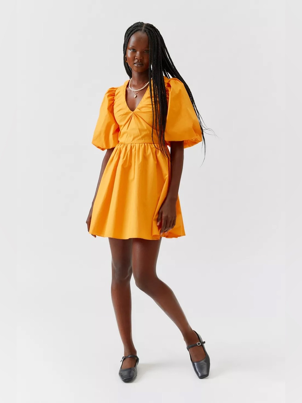 Urban Outfitters GLAMOROUS Femme Puff Sleeve Mini Dress Orange - Medium NWT